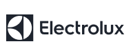 The Electrolux logo features a dark, circular icon with three white, curved shapes inside, next to the word "Electrolux" in bold, modern font on a light background.