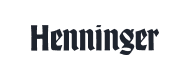 The word "Henninger" is written in a bold, black, Gothic-style font on a light grey background.
