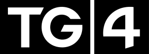 White letters "TG" and the number "4" separated by a vertical line on a black background.
