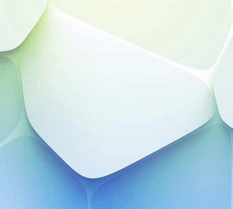 Abstract background image with smooth, rounded, overlapping shapes in shades of white, light green, and soft blue, creating a fluid, organic, layered design.